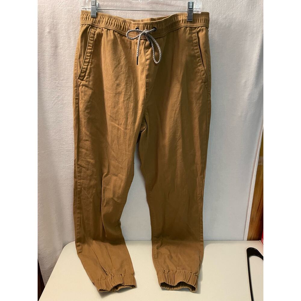 Aeropostale khaki jogger size medium‎ gathered cuff elastic drawstring waist